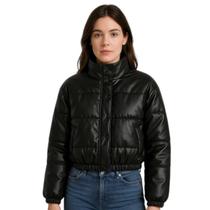 Jaqueta Puffer Feminino Casaco Couro Forrada Inverno Jaqueta Puffer Feminino Casaco Couro Forrada Inverno