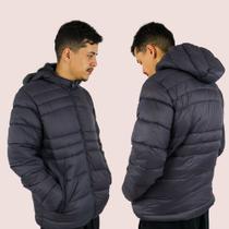 Jaqueta Puffer Impermeável Masculina Com Capuz Removível