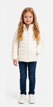 Jaqueta Puffer Infantil Juvenil Casaco Menina com Touca COR:OFF WHITETAMANHO:4