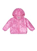 Jaqueta Puffer Infantil Menina Rosa Acetinado Mundi