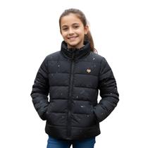 Jaqueta Puffer Infantil Meninas Acolchoada Com Gola Luxo - Jaqueta Puffer Infantil Meninas Acolchoada Com Gola Luxo -
