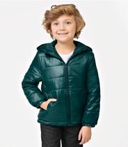 Jaqueta Puffer Infantil Trick Nick Verde Jaqueta Puffer Infantil Trick Nick Verde