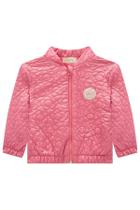 Jaqueta Puffer Inverno Matelassê Florida Menina Kukiê Rosa -