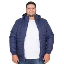 Jaqueta Puffer Lisa Plus Size Masculina Peluciada Com Capuz