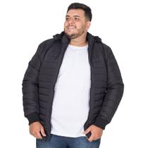 Jaqueta Puffer Lisa Plus Size Masculina Peluciada Com Capuz