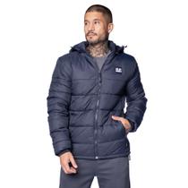 Jaqueta Puffer Masculina Gangster com Capuz Removível Marinho