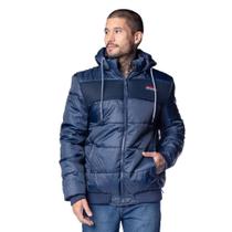 Jaqueta Puffer Masculina Gangster com Capuz Removível Marinho