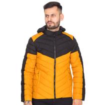 Jaqueta Puffer Masculina Gola Alta Capuz Removível Premium