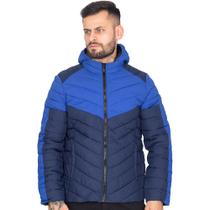 Jaqueta Puffer Masculina Gola Alta Capuz Removível Premium