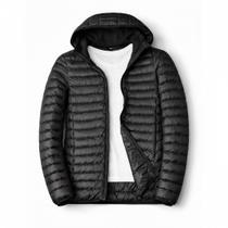 Jaqueta Puffer Masculina Ultra Leve com Capuz À Prova de Vento e Água Jaqueta Puffer Masculina Ultra Leve com Capuz À Prova de Vento e Água