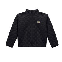 Jaqueta Puffer Menina em Nylon Matelassê Coração - Kukiê Jaqueta Puffer Menina em Nylon Matelassê Coração - Kukiê