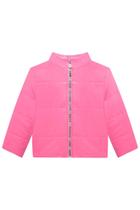 Jaqueta Puffer Nylon Blusa Moda Inverno Quentinha Zíper Frontal Escola Proteção Rosa Neon