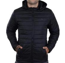 Jaqueta puffer preta com capuz ogochi