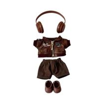 Jaqueta Retro Marrom Para Boneca Labubu Conjunto De Roupas De Boneca Acessórios Presente