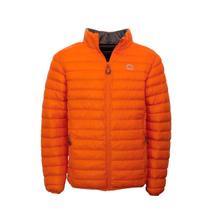 Jaqueta Reversível Goose Down Puffer Masculina Laranja/Chumbo Kailash