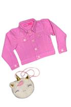 Jaqueta Rosa Jeans Infantil Feminina - Brink Link