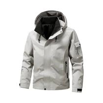 Jaqueta Softshell Masculina Impermeável Com Capuz, Corta-Vento Leve Para Caminhadas E Acampamentos