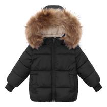 Jaqueta Srkrando Baby Boy Girl com capuz de pele de inverno de 12 a 18 meses