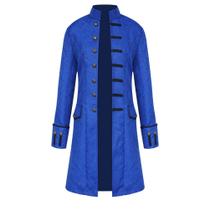 Jaqueta Steampunk masculina H&ZY Vintage Gothic Blue Coat Jaqueta Steampunk masculina H&ZY Vintage Gothic Blue Coat