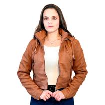 Jaqueta Suede Camurça Feminina Forrada Capuz Removível KLIZZ