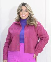 Jaqueta Suede Pink Plus Size