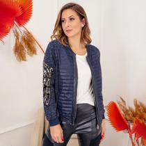 Jaqueta susie bomber texturizada bordada feminina
