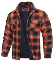 Jaqueta TACVASEN Flannel para homens, manga comprida, xadrez