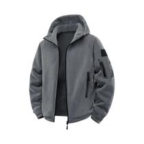 Jaqueta Tática Masculina Com Capuz Para Outono E Inverno, Quente E Grossa, Com Zíper Completo, Para