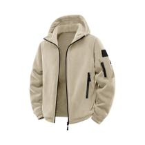 Jaqueta Tática Masculina Com Capuz Para Outono E Inverno, Quente E Grossa, Com Zíper Completo, Para