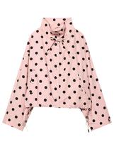 Jaqueta Tiko Miko Polka Dot Button Down Stand, gola feminina