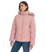 Jaqueta Tommy Hilfiger Puffer Woodrose com pele sintética para mulheres