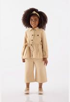 Jaqueta Trench Coat Infantil Feminina em Sarja Up Baby Jaqueta Trench Coat Infantil Feminina em Sarja Up Baby