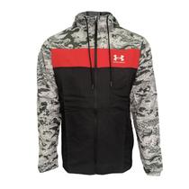 Jaqueta Under Armour Sportstyle Camo Corta Vento Masculino - Preto e Vermelho