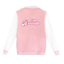 Jaqueta, uniforme de beisebol, Barbie, eu sou o suficiente Jaqueta, uniforme de beisebol, Barbie, eu sou o suficiente