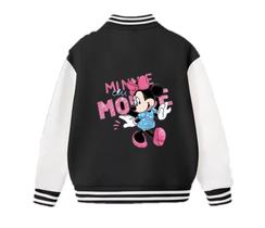 Jaqueta, uniforme de beisebol, padrão digital causal, Minnie Mouse