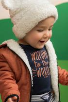 Jaqueta ursinho com capuz bebê forrada com pelúcia ted tamanho 1 Jaqueta ursinho com capuz bebê forrada com pelúcia ted tamanho 1