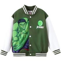 Jaqueta varsity Disney Marvel Hulk com botões de pressão para meninos