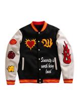 Jaqueta Varsity SOLY HUX masculina Letter Graphic Color Block Jaqueta Varsity SOLY HUX masculina Letter Graphic Color Block