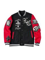 Jaqueta Varsity SOLY HUX masculina Letter Graphic preta/vermelha XL Jaqueta Varsity SOLY HUX masculina Letter Graphic preta/vermelha XL