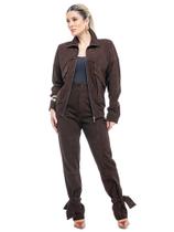 Jaqueta Velours Couro Camurça Legítimo Pele Mania - PJ2531