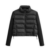 Jaqueta Vintage Feminina Em Algodão Com Patchwork, Casaco Com Zíper De Manga Longa E Bolsos, Parka Jaqueta Vintage Feminina Em Algodão Com Patchwork, Casaco Com Zíper De Manga Longa E Bolsos, Parka