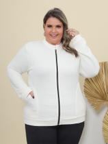 Jaquetinha Bomber Matelasse com Ziper Plus Size casaco de inverno Jaquetinha Bomber Matelasse com Ziper Plus Size casaco de inverno