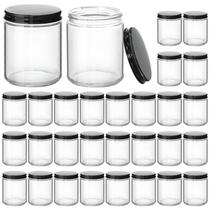 Jar KEYWING, pacote com 30 tampas de potes de vela de vidro transparente de 8 onças Jar KEYWING, pacote com 30 tampas de potes de vela de vidro transparente de 8 onças