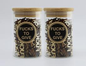 Jar Langjitianya Funny Gift, 2 peças, recortes de madeira de 355 ml Jar Langjitianya Funny Gift, 2 peças, recortes de madeira de 355 ml