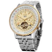 Jaragar Relógio Tourbillon Amarelo Automático/Mecânico Masculino, Moda, Calendário Janela, Relógios Mecânicos Esportivos, Steel Strap Glow