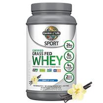 Jardim da Vida Esporte Whey Protein Em pó baunilha, grama premium alimentado whey protein isolate plus probióticos para saúde do sistema imunológico, 24g proteína, não OGM, Sem Glúten, Processado Frio - 20 Porções