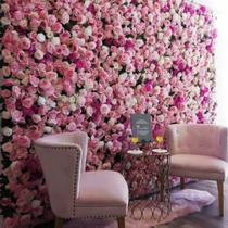 Jardim vertical de rosas artificiais 1x1mt casa ou empresa