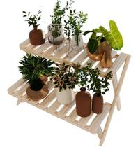 Jardim Vertical Duplo De Madeira Estante Organizadora