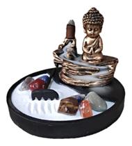 Jardim Zen Incensario Buda Cascata Pedra 7 Chakras + Brinde