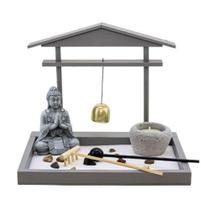 Jardim Zen Japones Cinza Com Gongo E Buda Em Meditação - Bras Continental